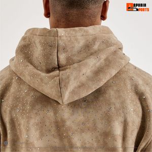 Sweat-shirt à capuche en polaire pour homme avec motif à pois effet délavé, coupe classique, vêtement d'hiver décontracté unisexe - Product Image 4