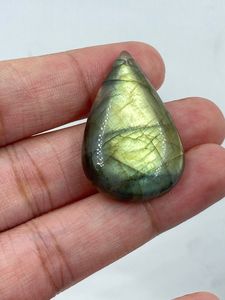 Natural Labradorite Gemstone Genuine Stone Green Shady <b>Colour</b> Pear <b>Shape</b> 33.06Cts For Jewelry Making - Product Image 3
