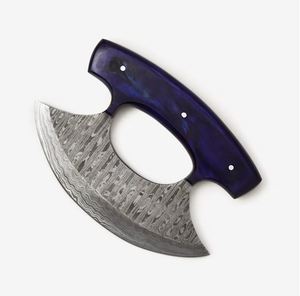 Couteau à pizza artisanal de style Damas, lame courbée avec manche en bois, coupe-pizza personnalisé pour la cuisine, vente en gros aux États-Unis - Product Image 1