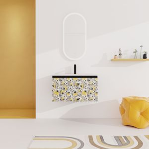 Mobile bagno sospeso da 30 pollici con lavabo in ceramica e anta con chiusura ammortizzata, pronto per l'installazione - Product Image 1