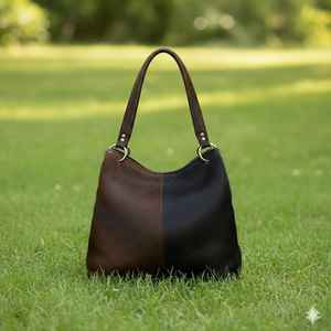 Bolso Tote de Cuero Genuino con Pelo, Cierre de Cremallera, Bordado, Color Sólido, Estilo Vintage, Color Personalizable para Compras de Damas - Product Image 5