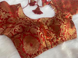 Top Corto Elegante de Alta Calidad para Mujer, Cuello en V, Manga Corta, Estilo Chino, Jacquard Floral, Satén 100% Poliéster, para Bodas de Invierno - Product Image 3