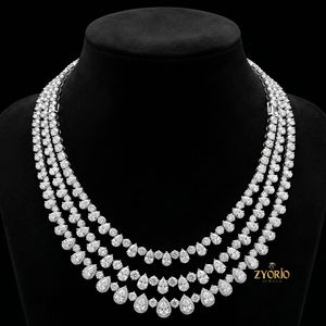 Cadena de tenis de moissanita personalizada 3 en 1 con corte de pera, estilo hip hop, con incrustaciones de circonitas, de plata 925 - Product Image 2
