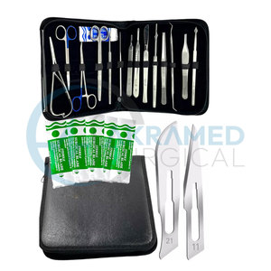 Kit de formation en suture chirurgicale de 55 pièces, certifié CE, ensemble d'instruments de chirurgie générale avec lames de scalpel et étui de transport - Product Image 4