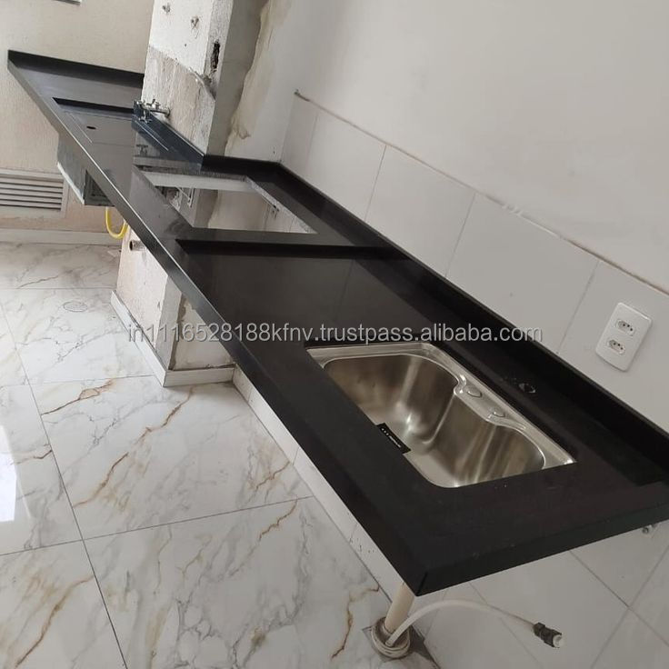 titanium black polished porcelain slab