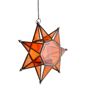 Z.HANDICRAFTS Eco-Friendly Handmade Iron/Glass Star <b>Lantern</b> for Christmas Home Decoration <b>Indoor</b> Hanging T-<b>Light</b> <b>Lantern</b> Colored - Product Image 3