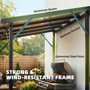 Gazebo con Tetto Rigido in Policarbonato per Barbecue all'Aperto, Patio e Giardino - Product Image 6