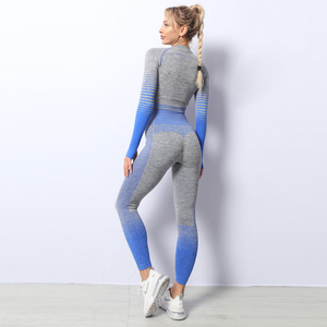 Ensemble de yoga pour femmes de qualité supérieure, vêtements de sport sans coutures, deux pièces, leggings taille haute et soutien-gorge de sport, ensemble de fitness pour femmes - Product Image 4