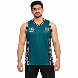 Maillot de basketball personnalisé sans manches, vêtement de sport durable, design par sublimation, 100 % polyester, séchage rapide pour académie, école, club - Product Image 2
