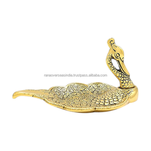 Handcrafted Eco-Friendly Brass Peacock Incense Burner Ash Catcher Incense Stick Holder <b>Decorative</b> Puja Home Office Meditation - Product Image 3