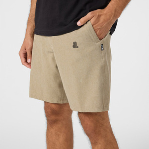 Shorts Bermuda Homme Kaki Uni Taille Haute avec Cordon de Serrage Logo Avant Tissu Oxford Polyester/Coton Séchage Rapide Décontracté - Product Image 2