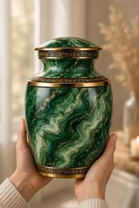 Custom Marble Aluminum Cremation Urn Engraved Memorial Keepsake <b>Casket</b> <b>for</b> Adult <b>Ashes</b> Custom Commemoration Uzair Handicrafts - Product Image 2