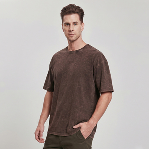 Camisetas Oversize para Hombre, Estilo Vintage, de Gran Gramaje, para Gimnasio y Entrenamiento, con Lavado Ácido, Holgadas, de Color Liso, Estilo Urbano, con Efecto Stone Wash - Product Image 5