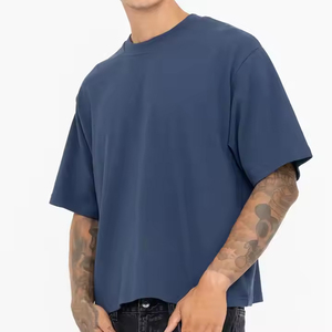 เสื้อยืดทรงครอปโอเวอร์ไซส์ผ้าฝ้าย 100% ระบายอากาศ แห้งเร็ว เป็นมิตรกับสิ่งแวดล้อม สำหรับผู้ชาย พร้อมผ้าแคนวาส เหมาะสำหรับใส่ในฤดูร้อน - Product Image 6