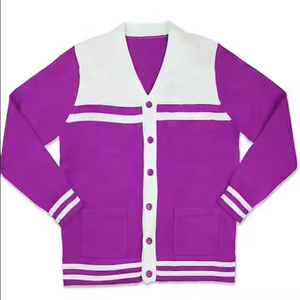 <b>Long</b> Sleeves College University Knitted <b>Cardigan</b> Sweater - Product Image 1