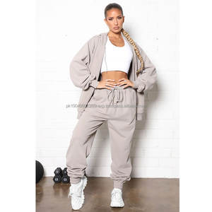 2026 Style INS Sweats à capuche zippés pour femme en coton doux épais et lourd, vierges pour impression de logo personnalisé, coupe oversize, style survêtement - Product Image 4