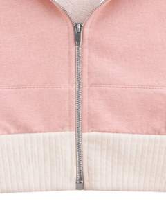 Sudadera con capucha corta personalizada para mujer, color rosa rubor y algodón polar, con bloques de color, estilo casual y urbano. - Product Image 6