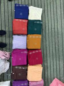 Hijab Ahe Zubda pour femme, doux, moyen, toutes saisons, 100% viscose, respirant, léger, couleur unie, perlé, pour le voyage - Product Image 2