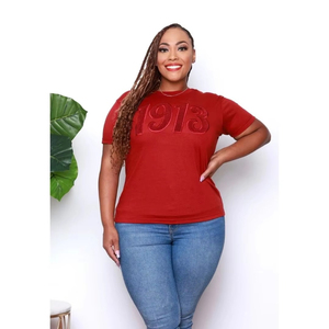 Camiseta de Cuello Redondo para Mujer Talla Grande, 100% Algodón, Logotipo con Estampado Puff en la Parte Delantera, Casual, Manga Corta, Corte Regular, para Adultos, Blanca - Product Image 2