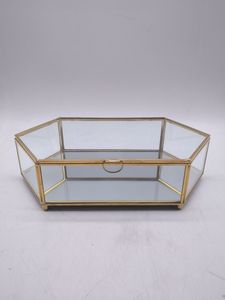Caja organizadora de joyas de metal y vidrio de lujo para regalo de boda y decoración del hogar con acabado elegante. - Product Image 6