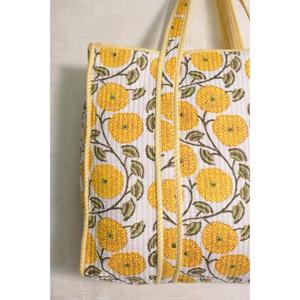 Sac fourre-tout matelassé en coton fleuri, sac à main indien fait main, sac à bandoulière pour femme, sac de shopping bohème - Product Image 2