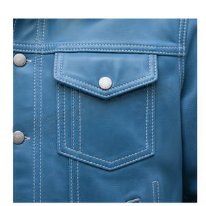 Chaqueta de Motocicleta Sky de Piel de Vaca Genuina con Cuello Alto, Transpirable, Impermeable y Resistente al Viento, para Invierno, Talla Grande, Estilo Urbano para Hombre - Product Image 6