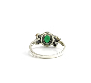 Natural <b>Emerald</b> Gemstone <b>Ring</b> Oval Cut with Vintage 925 Sterling <b>Silver</b> Style Everyday Wear Unisex Jewellery - Product Image 4