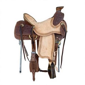 Selle de cheval en cuir véritable de style anglais avec arbre en bois, design durable et confortable, personnalisable OEM, accessoire d'équitation - Product Image 1