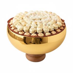 Plato de chocolate con diseño único en acabado oro rosa, bandeja para dulces, exhibidor de postres para ocasiones especiales y fiestas. - Product Image 6