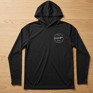 Lightweight Performance Long Sleeve <b>100</b>% <b>Polyester</b> Hooded T <b>Shirt</b> - Product Image 1