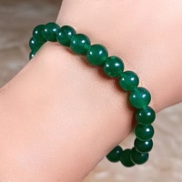Bracelet en Jade Vert de Qualité Supérieure pour la Guérison par le Feng Shui, Perles de Cristal Polies, Pierre Précieuse de Collection, Cadeau Idéal
