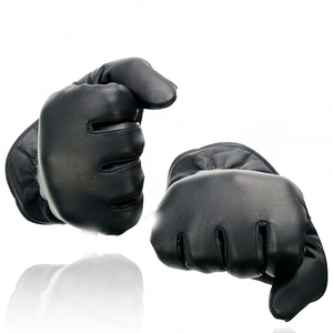 Samroz Sports Men's Grey Perforated Leather Full Finger Motorcycle Hand <b>Gloves</b> W/Breathable ‘Open Knuckle - Product Image 2