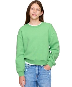 Sudadera de cuello redondo extragrande para mujer, de alta calidad, color sólido, 100% algodón, tejido de felpa, informal, para invierno - Product Image 4