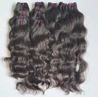Extension de cheveux vierges indiens Cheveux de temple indiens bruts couleur brun clair provenant d'un seul donneur Fourniture en vrac de cheveux longs