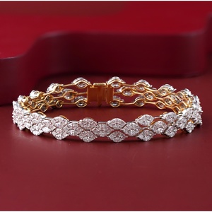 8.47 CT Marquise Princess Lab Grown Diamond Wide Tennis Bracelet 14K Two-Tone with 18K <b>Solid</b> Yellow <b>Gold</b> IGI Certified - Product Image 5