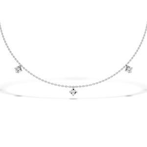 Collier élégant en diamant naturel, collier en diamant taille ronde avec chaîne, collier en diamant certifié IGI pour femmes, provenant d'Inde. - Product Image 1