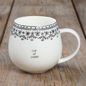 Tasses à café en céramique FENN avec décorations dorées, sublimation, couvercle et poignée dorée - Product Image 1