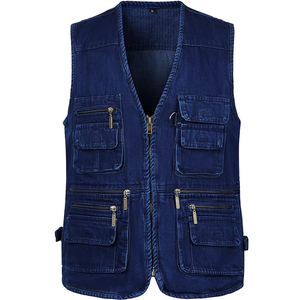 Custom OEM <b>Men</b> Multi Pockets <b>Black</b> Cargo <b>Vest</b> Quick Dry Fishing Hunting Photography Safari Tactical Sleeveless Jacket Waistcoat - Product Image 3