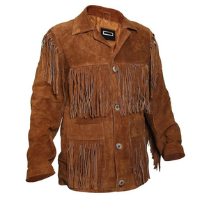 Premium Fabric Western Fringe <b>Suede</b> Leather <b>Jacket</b> Classic Cowboy Style Fashion Outerwear High Quality Supplier - Product Image 3