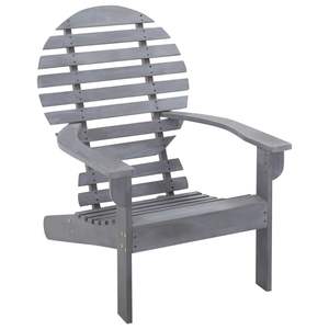 Silla Adirondack gris de madera maciza de acacia, muebles elegantes para patio - Product Image 1