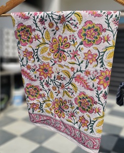 Hand Block Print Cotton Sarong Pareo Beach Wrap for Women Lightweight Boho Bikini <b>Cover</b> <b>Up</b> Soft Skin Friendly Scarf Swimwear - Product Image 2