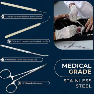 Juego de Instrumentos Oftálmicos Profesionales para Microcirugía Ocular, Kit de Pinzas de Precisión, Herramientas Reutilizables de Acero Inoxidable de Grado Médico - Product Image 2