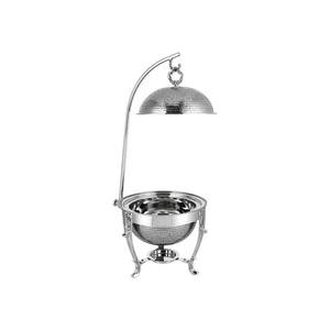 Elegant Hammered Silver Sphere <b>Chafing</b> Dish Luxury Hanging Dome Lid Buffet Warmer with <b>Fuel</b> Holder for High End Events Cafe - Product Image 2