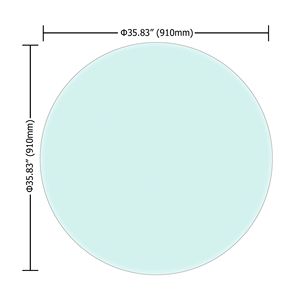 Tavolo da pranzo rotondo in vetro temperato da 36 pollici trasparente con bordo smussato lucido spesso 2/5 pollici - Product Image 3