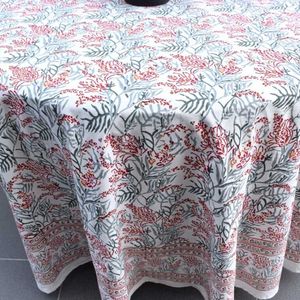 Mantel Redondo de Algodón de 220 cm para 8 Personas, Diseño Francés Lilas Tango Lily, del Mejor Fabricante Indio - Product Image 6