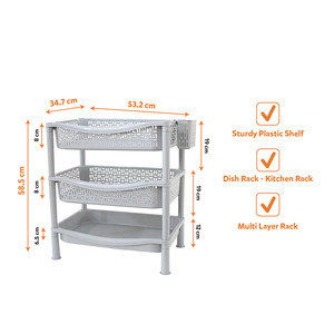 Space Saving 3 Tier Dish <b>Drying</b> <b>Rack</b> With Drain Tray Cutlery Holder For Kitchen Countertop Organization Storage - Product Image 4