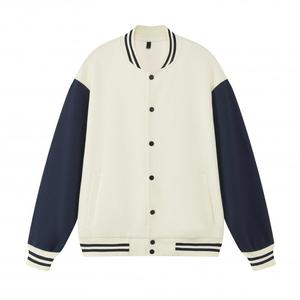 Unisex Formal Style Varsity <b>Jacket</b> for Navy <b>Camouflage</b> Fleece Material Regular Fit Winter Wear Turn-down Collar Button Closure - Product Image 1