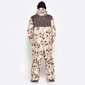 <b>Camo</b> One Piece Ski Suit Waterproof <b>Men</b> Snowboard Jumpsuit Outdoor Winter Warm Breathable Snow Suit for <b>Men</b> Women Hooded Unisex - Product Image 3