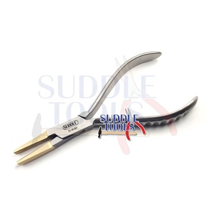 130mm Full Brass Head Flat Half Convex Nose Jaws Pliers Steel Jewelry Equipment for Watch Making Body <b>Piercing</b> Optician Tools D - Product Image 4