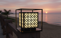 Lámpara de Pilar para Puerta E27 IP65 para Exterior/Pared/Villa/Jardín, Montaje Empotrado, Diseño Auto Cad, 220V (10%), 300 lm LED Negro CM Decor